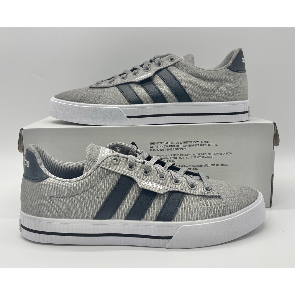 Adidas Daily 3.0 Gray Skateboarding Shoes Men's Size 8 FW3270